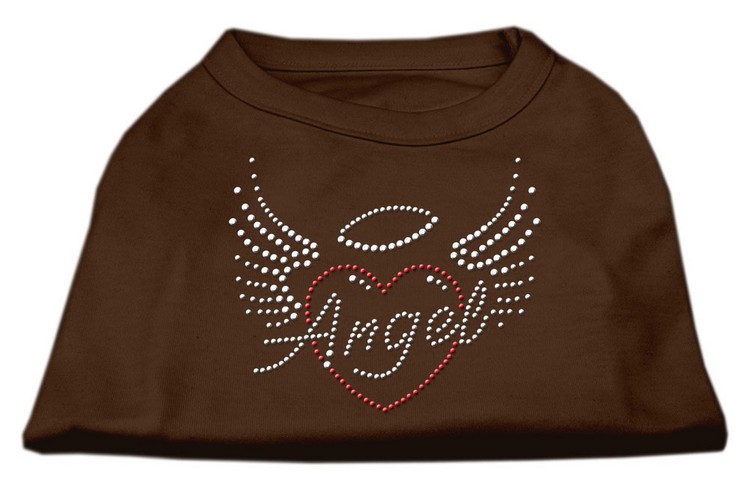 Angel Heart Rhinestone Dog Shirt Brown Sm