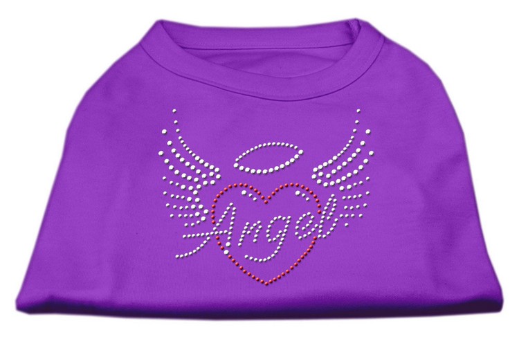 Angel Heart Rhinestone Dog Shirt Purple XS