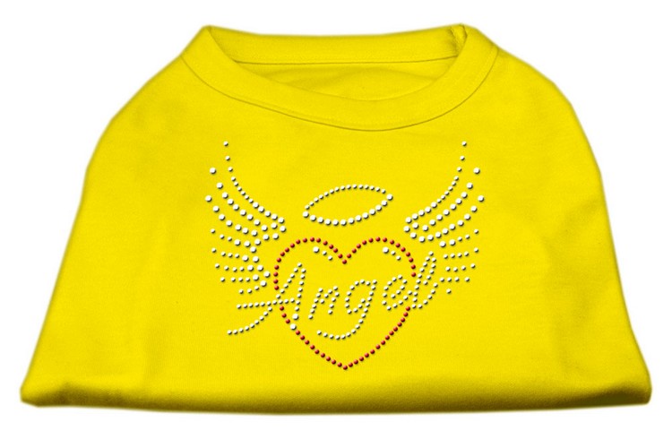 Angel Heart Rhinestone Dog Shirt Yellow Lg