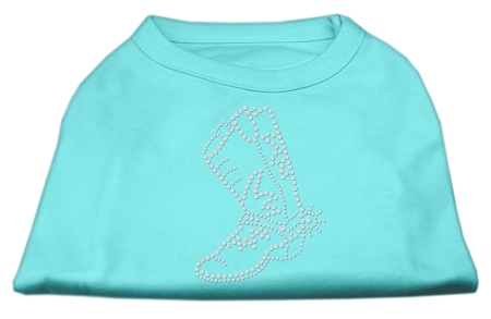 Rhinestone Boot Shirts Aqua XS