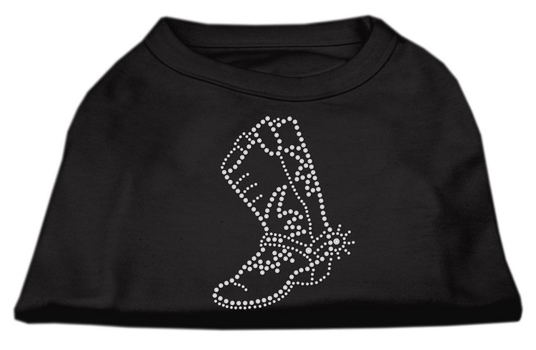 Rhinestone Boot Shirts Black XS