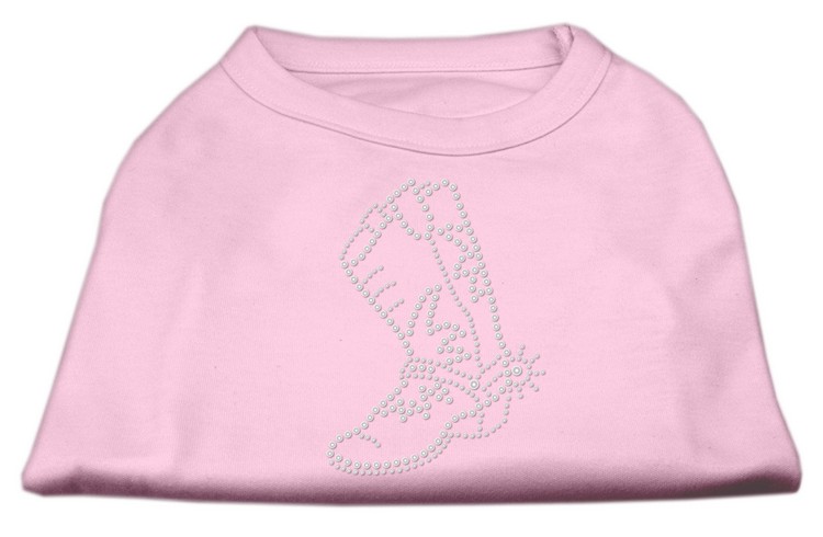 Rhinestone Boot Shirts Light Pink XS