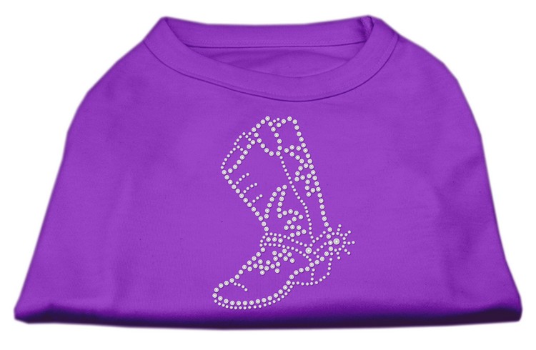 Rhinestone Boot Shirts Purple XXXL