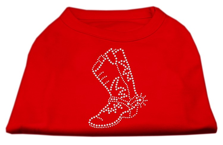 Rhinestone Boot Shirts Red XS