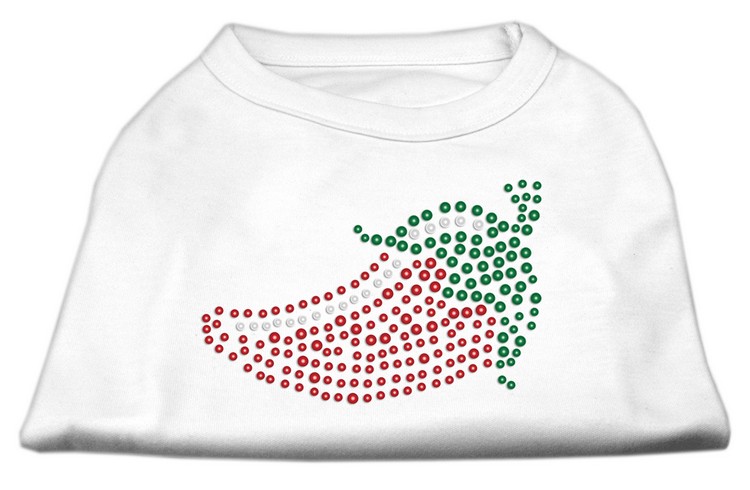 Rhinestone Chili Pepper Shirts White XXXL