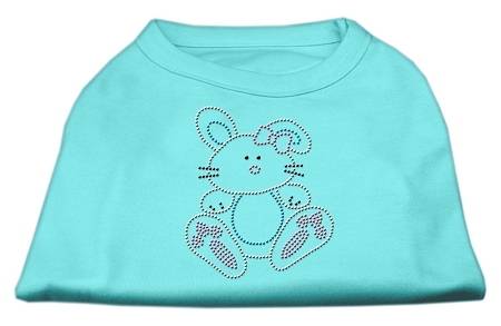 Bunny Rhinestone Dog Shirt Aqua Sm