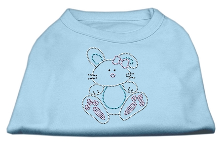 Bunny Rhinestone Dog Shirt Baby Blue XS