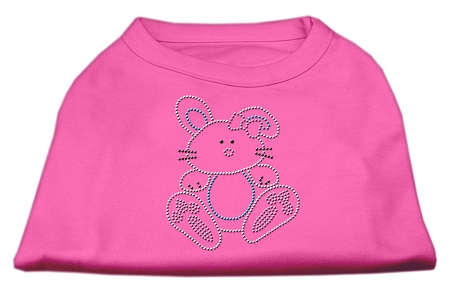 Bunny Rhinestone Dog Shirt Bright Pink Lg