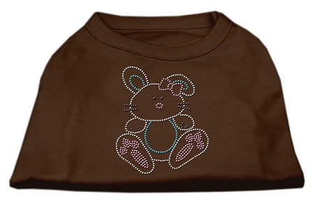 Bunny Rhinestone Dog Shirt Brown Sm