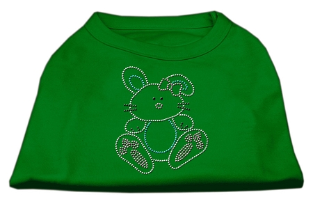 Bunny Rhinestone Dog Shirt Emerald Green Med