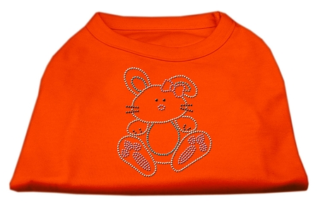 Bunny Rhinestone Dog Shirt Orange Med