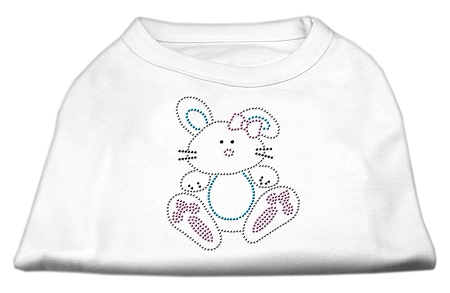 Bunny Rhinestone Dog Shirt White Lg