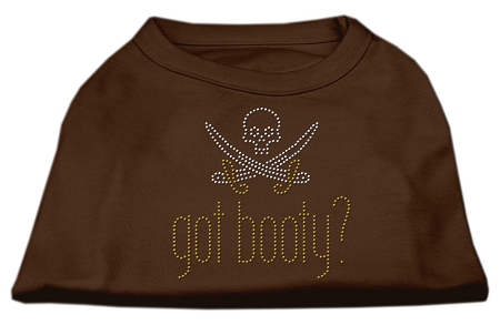 Got Booty? Rhinestone Shirts Brown Lg