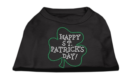 Happy St Patrick's Day Rhinestone Shirts Black XL