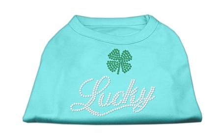 Lucky Rhinestone Shirts Aqua XS