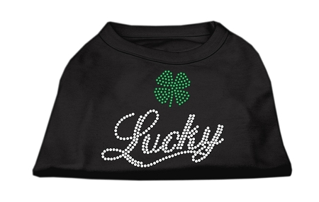 Lucky Rhinestone Shirts Black XXXL