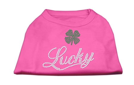 Lucky Rhinestone Shirts Bright Pink XXL