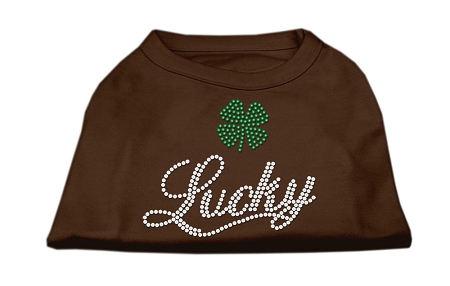 Lucky Rhinestone Shirts Brown XS