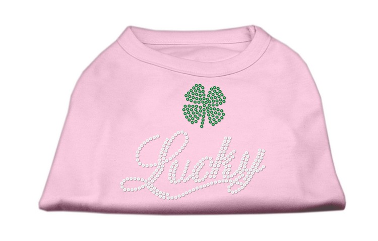 Lucky Rhinestone Shirts Light Pink XS