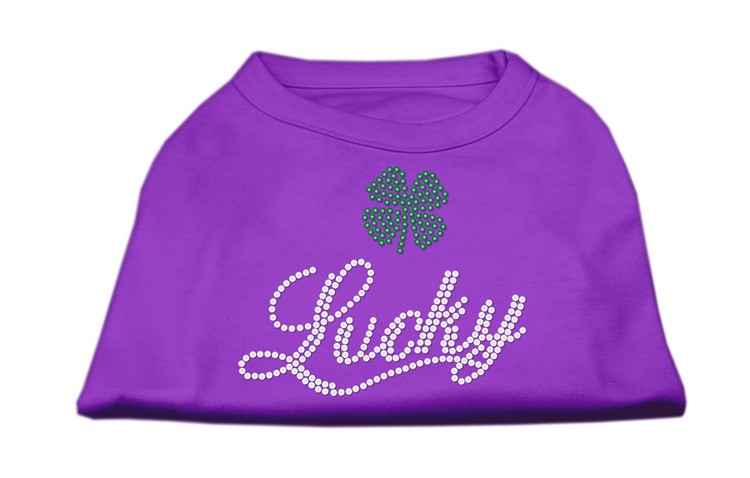 Lucky Rhinestone Shirts Purple XS