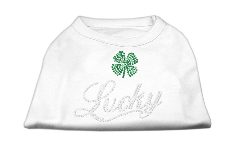 Lucky Rhinestone Shirts White XS