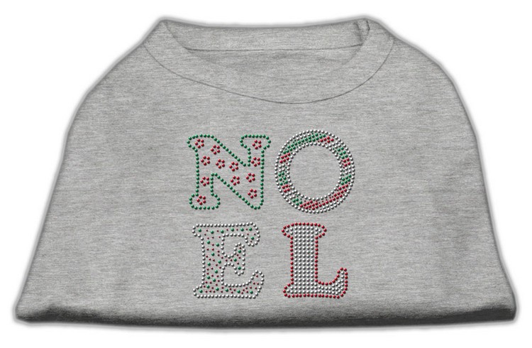 Noel Rhinestone Dog Shirt Grey Sm