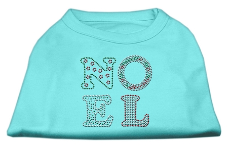 Noel Rhinestone Dog Shirt Aqua XXXL