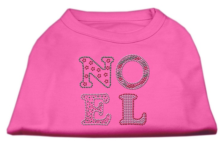 Noel Rhinestone Dog Shirt Bright Pink Sm