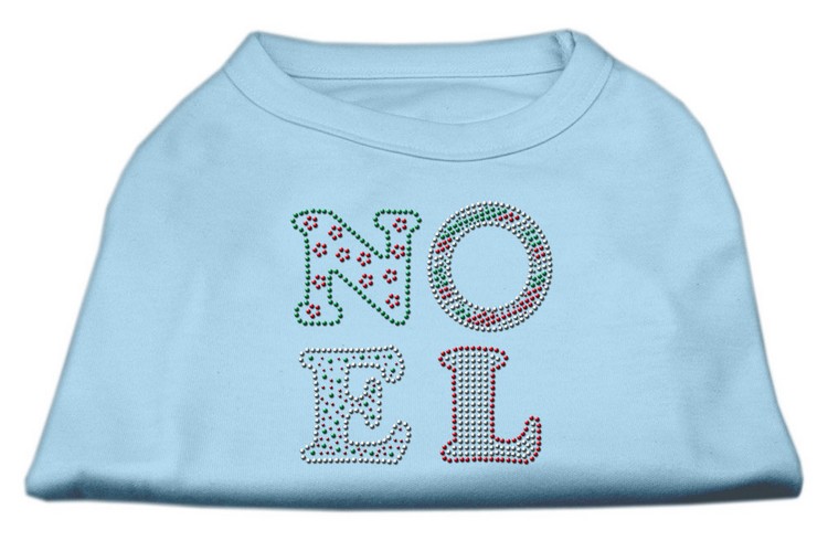 Noel Rhinestone Dog Shirt Baby Blue XL