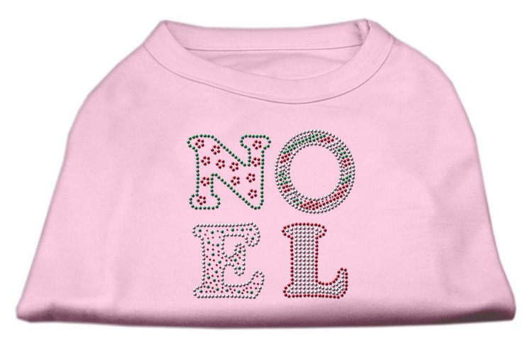 Noel Rhinestone Dog Shirt Light Pink XXL