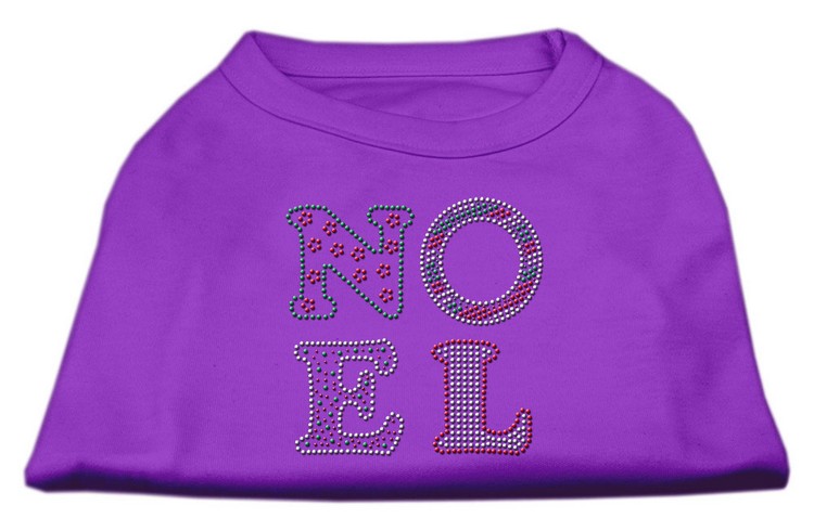 Noel Rhinestone Dog Shirt Purple XL