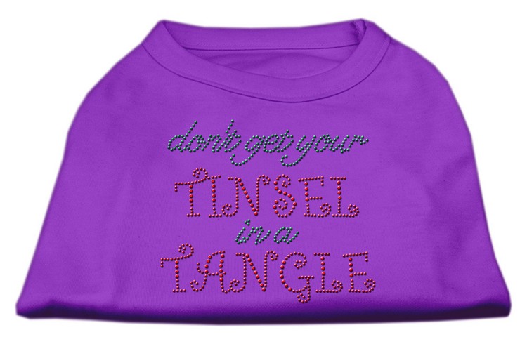 Tinsel in a Tangle Rhinestone Dog Shirt Purple XXXL