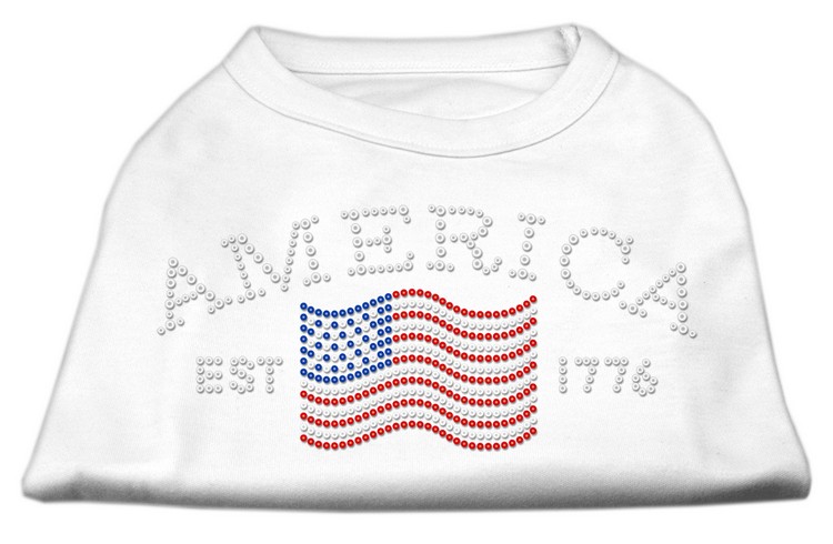 Classic American Rhinestone Shirts White XXXL