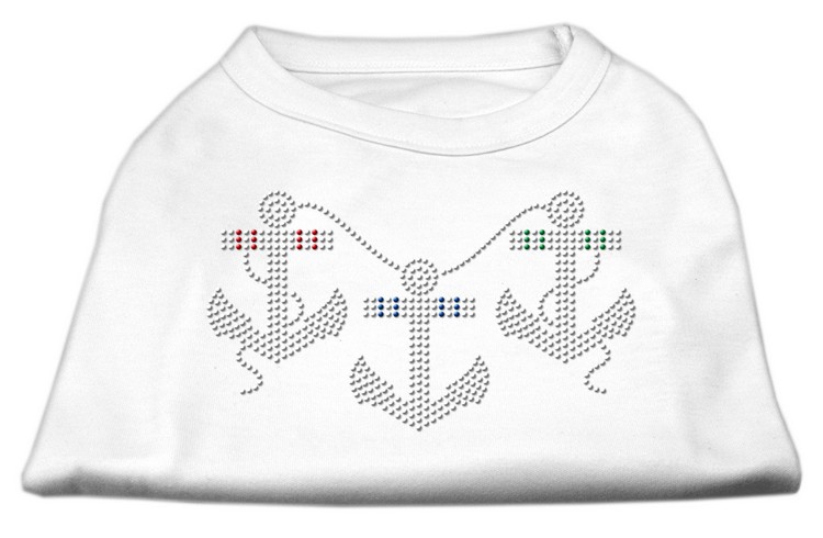 Rhinestone Anchors Shirts White XS