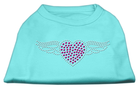 Aviator Rhinestone Shirt Aqua XS