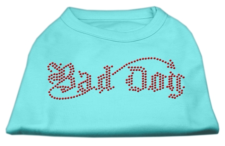 Bad Dog Rhinestone Shirts Aqua XS