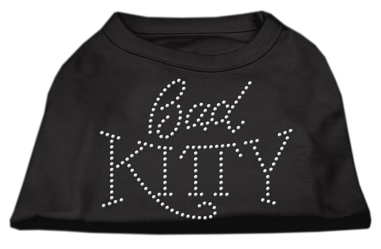 Bad Kitty Rhinestud Shirt Black XS