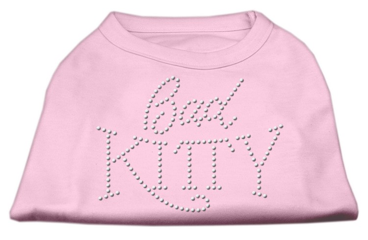 Bad Kitty Rhinestud Shirt Light Pink XS