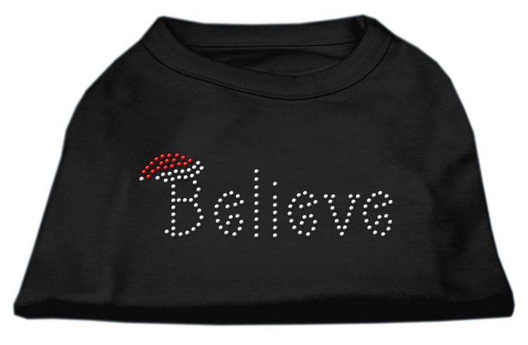 Believe Rhinestone Shirts Black XXXL