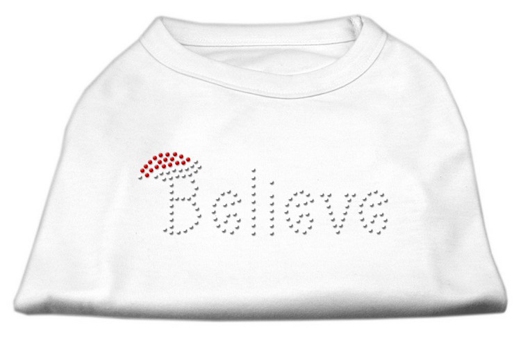 Believe Rhinestone Shirts White M