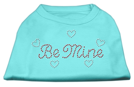 Be Mine Rhinestone Shirts Aqua XS