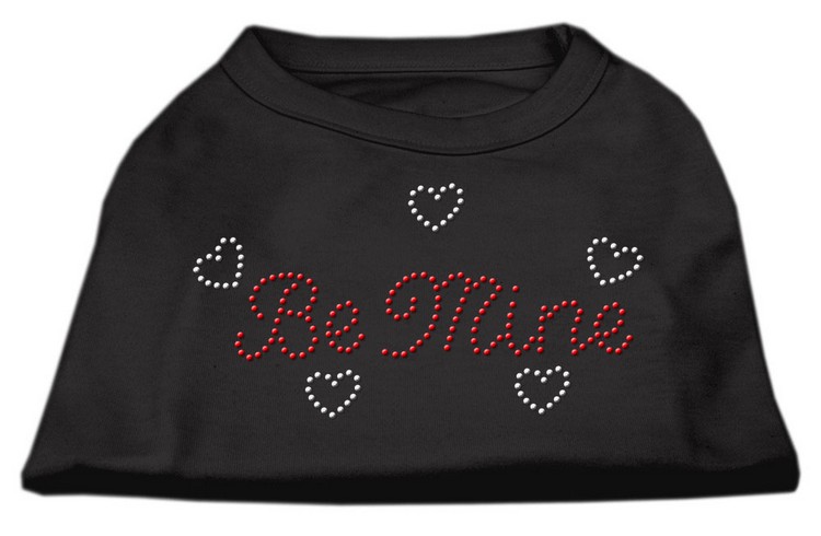 Be Mine Rhinestone Shirts Black XS