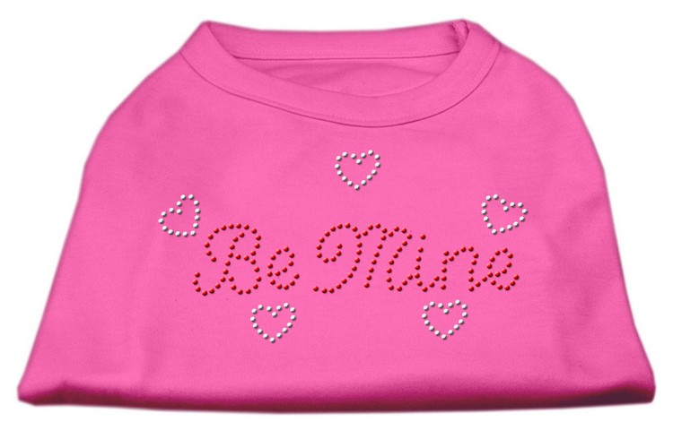 Be Mine Rhinestone Shirts Bright Pink XS