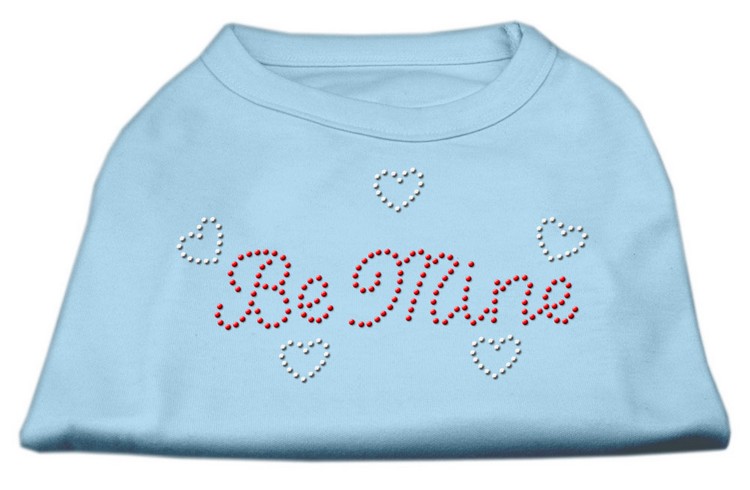 Be Mine Rhinestone Shirts Baby Blue XS