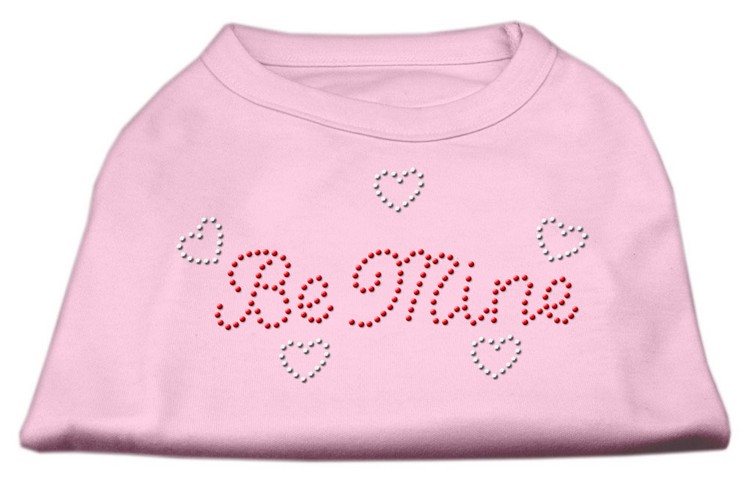 Be Mine Rhinestone Shirts Light Pink XS