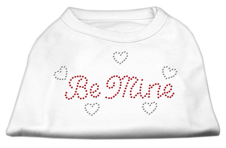 Be Mine Rhinestone Shirts White XS