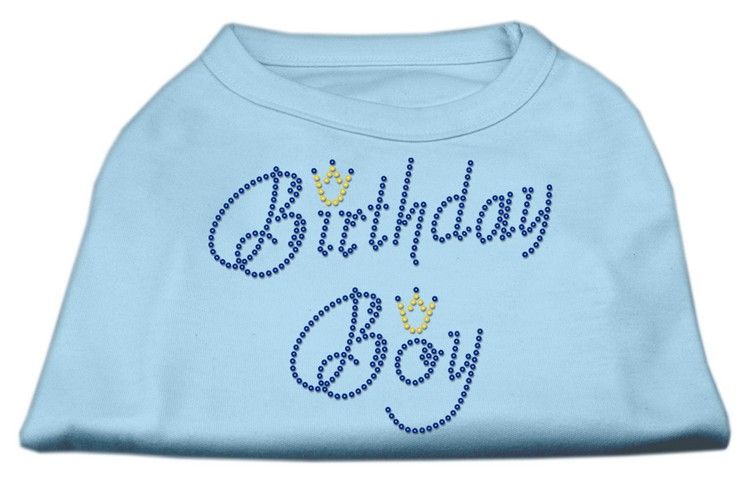 Birthday Boy Rhinestone Shirts Baby Blue XS