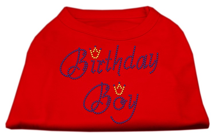 Birthday Boy Rhinestone Shirts Red XS