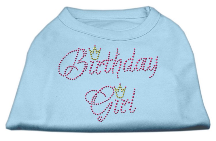 Birthday Girl Rhinestone Shirt Baby Blue XS