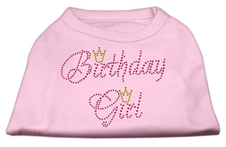 Birthday Girl Rhinestone Shirt Light Pink XS